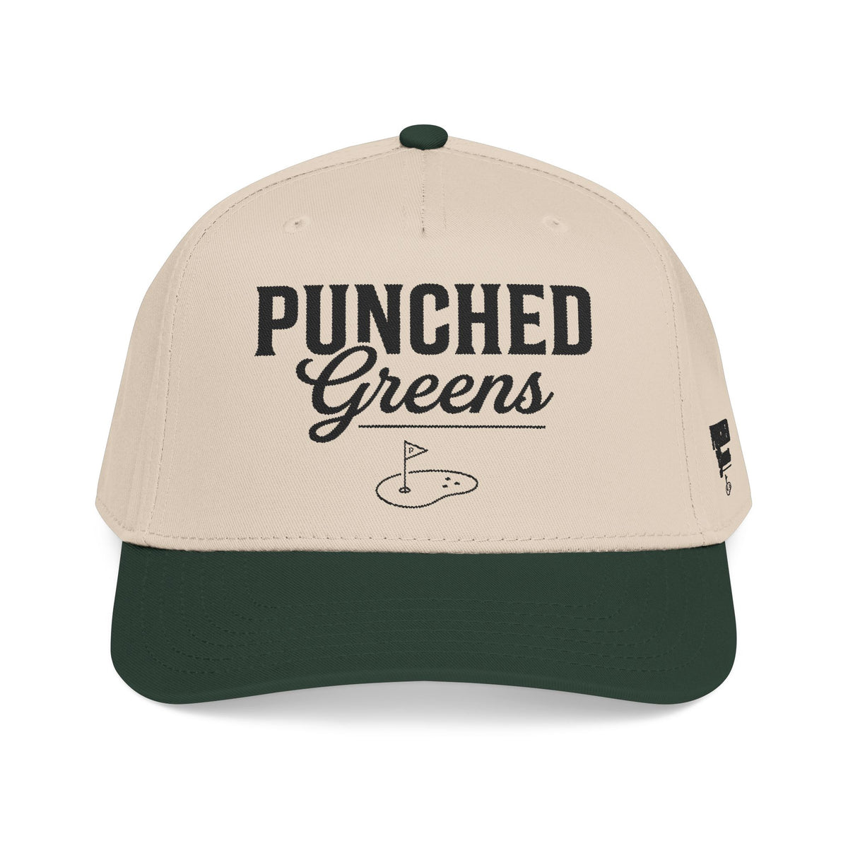 Punched Greens embroidered logo golf hat